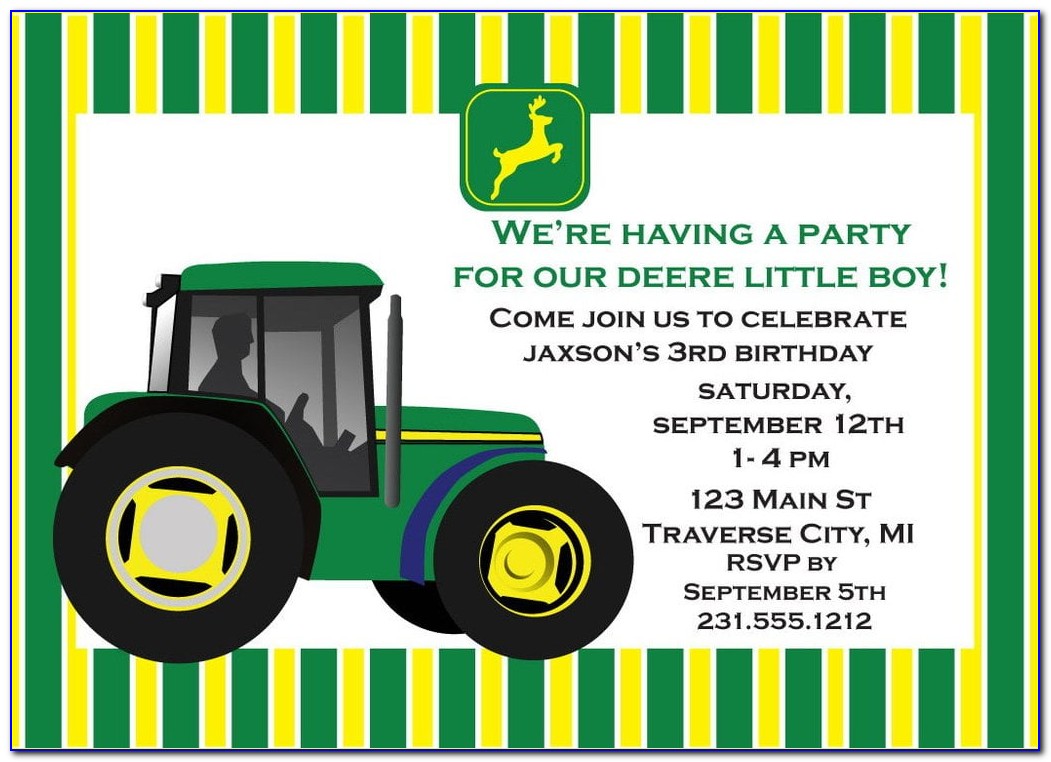 John Deere Birthday Party Invitations