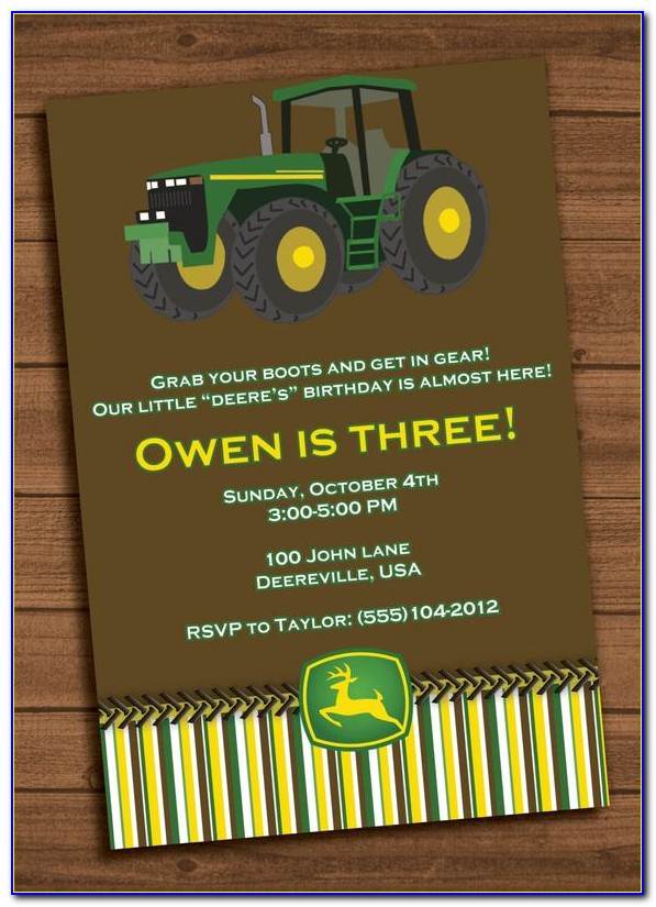 John Deere Tractor Invitations