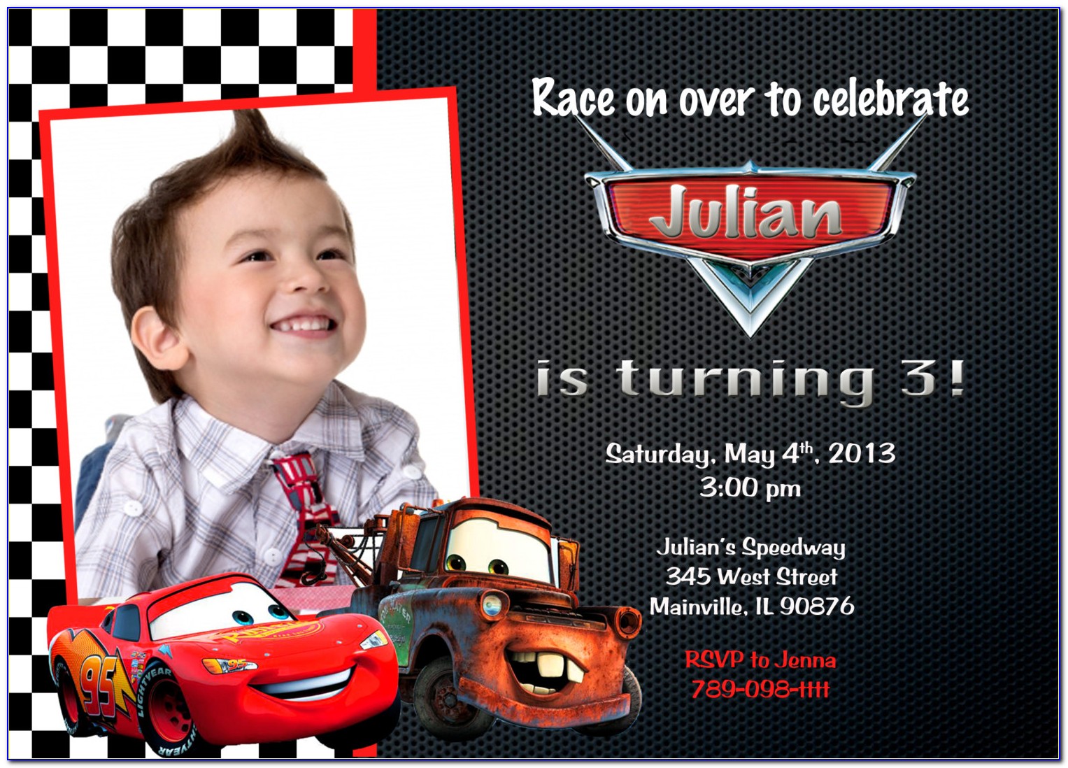 Lightning Mcqueen Invitations Make Your Own