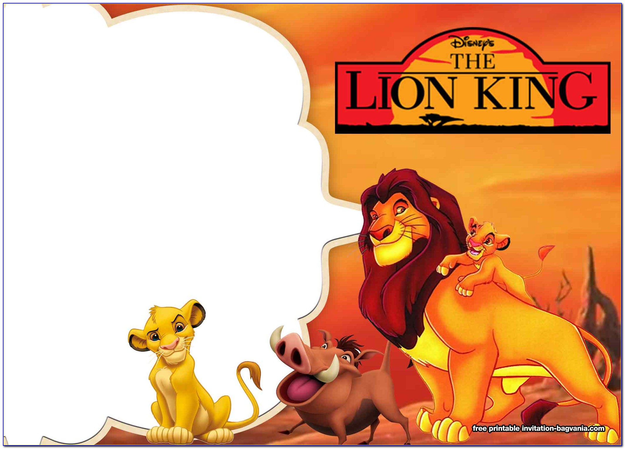 Lion King Birthday Invitations Printable