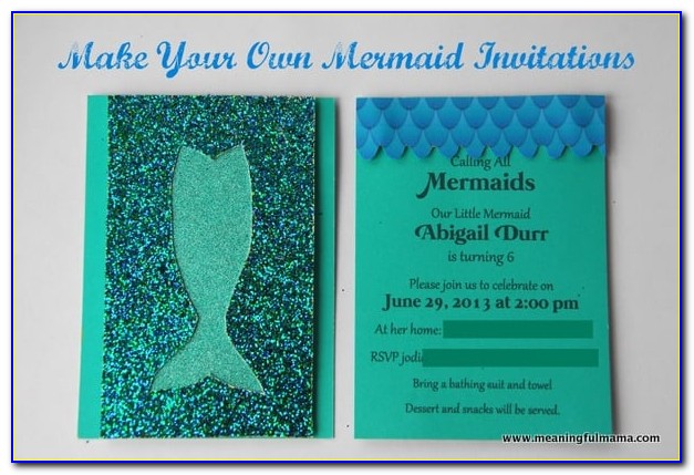 Little Mermaid Birthday Invitations Diy