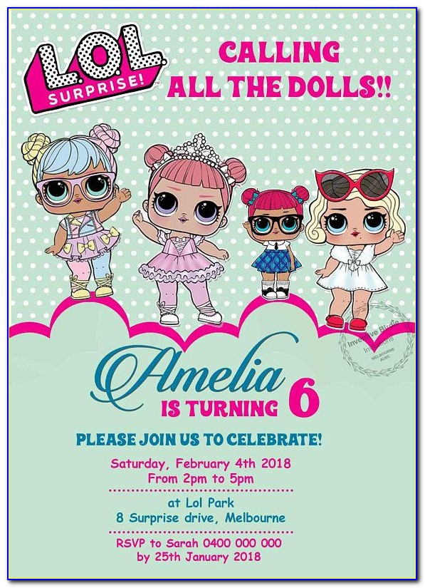 Lol Doll Birthday Invitations