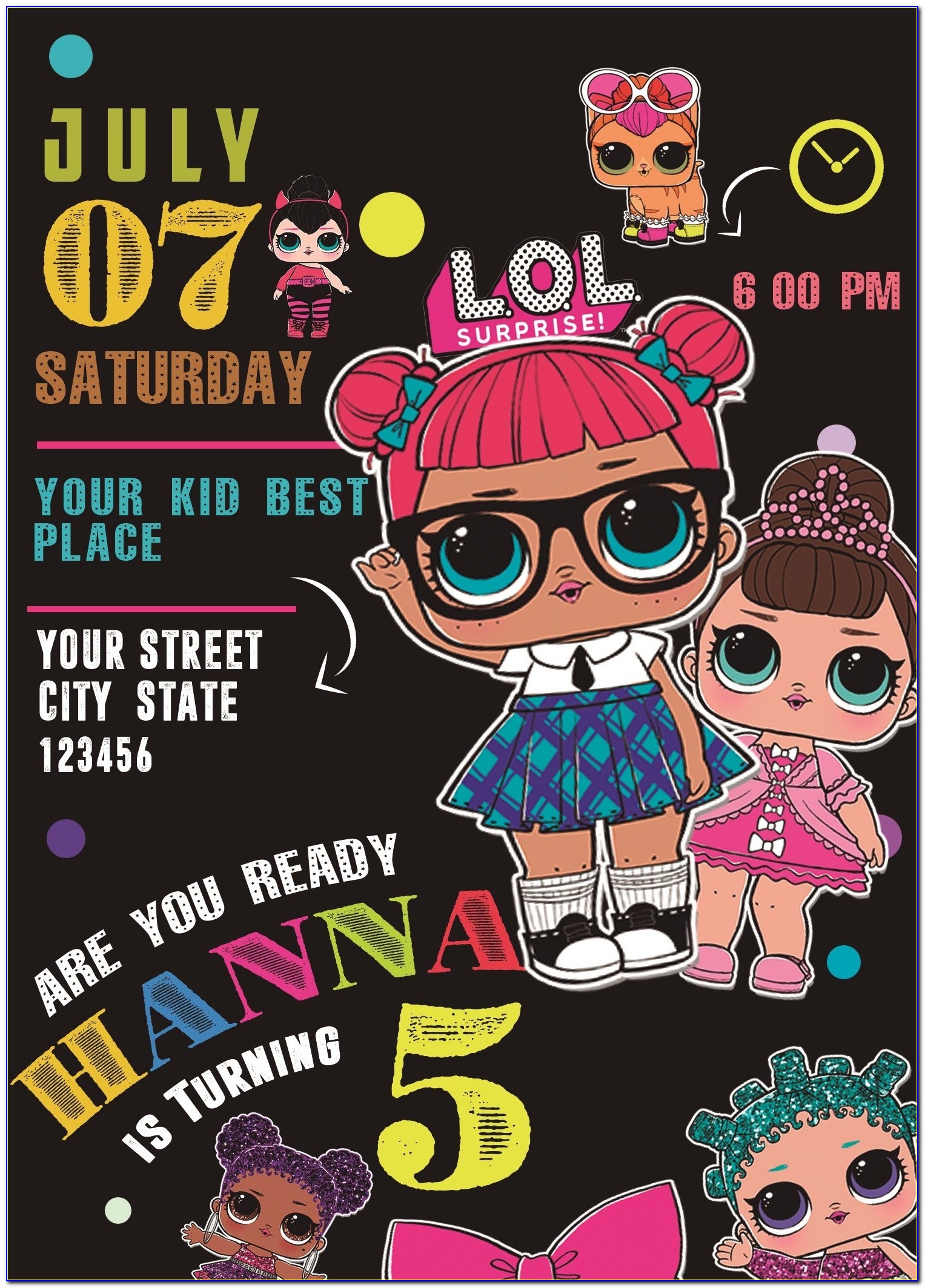 Lol Surprise Doll Party Invitations