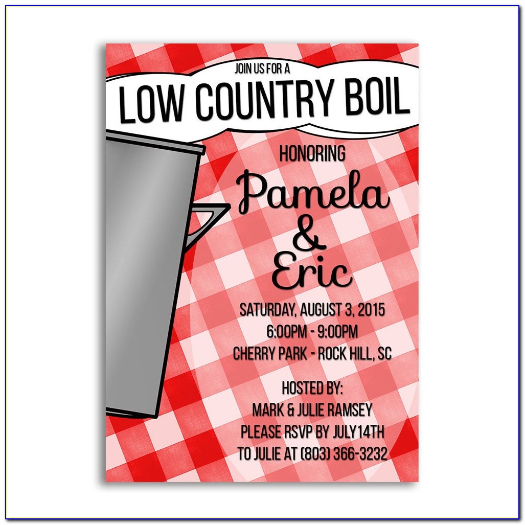 Low Country Boil Party Invitations