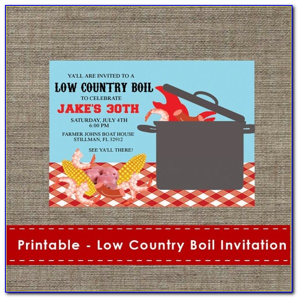Low Country Boil Rehearsal Dinner Invitations
