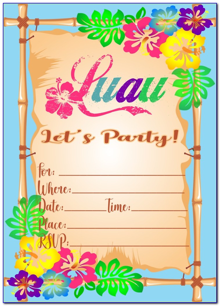 Luau Birthday Invitation Template Free
