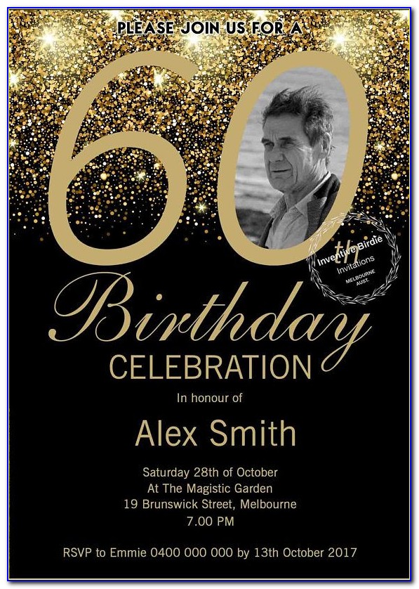 Male 60th Surprise Birthday Invitations