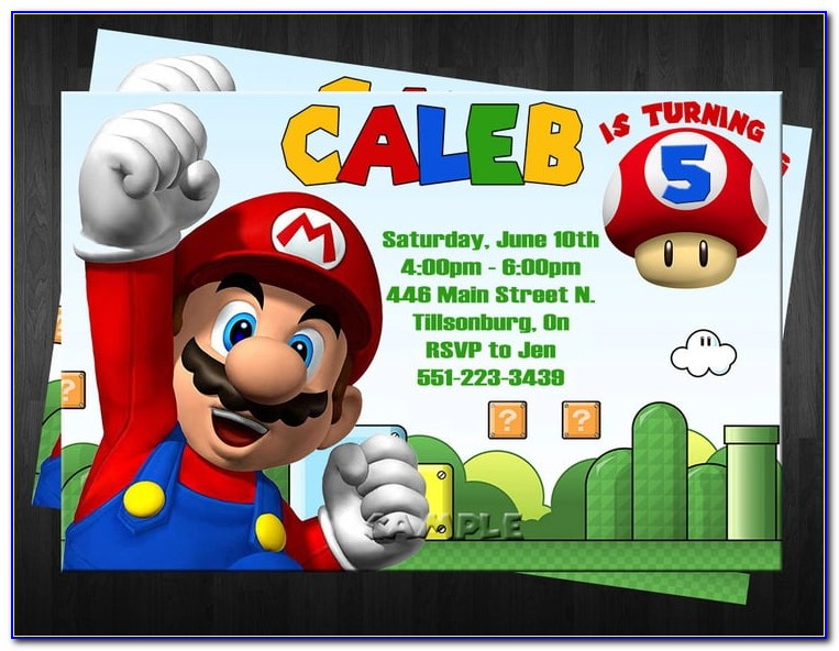 Mario Bross Invitation