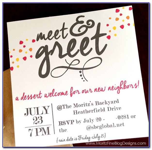 Meet And Greet Party Invitation Wording
