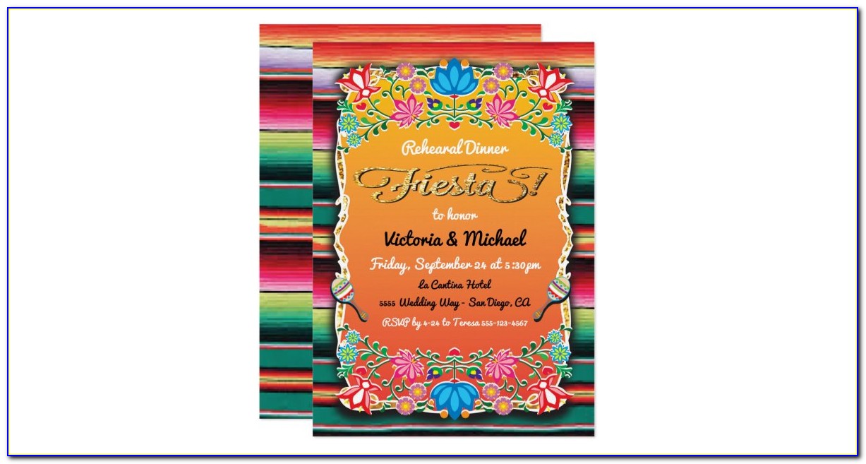 Mexican Themed Rehearsal Dinner Invitations
