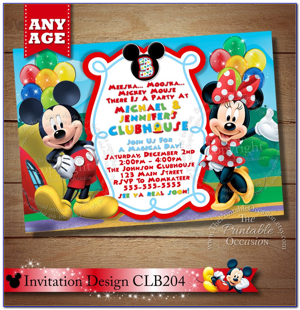 Mickey And Minnie Birthday Invitations Online