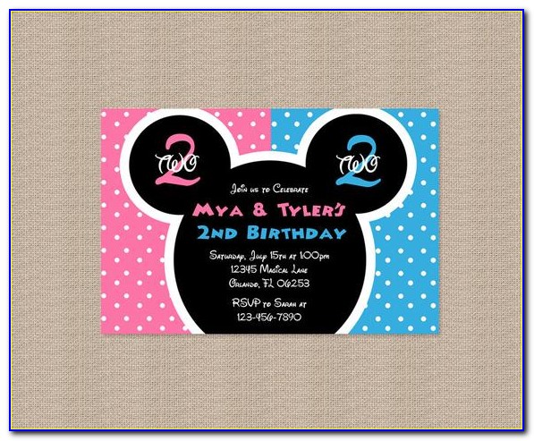 Mickey And Minnie Mouse Wedding Invitations