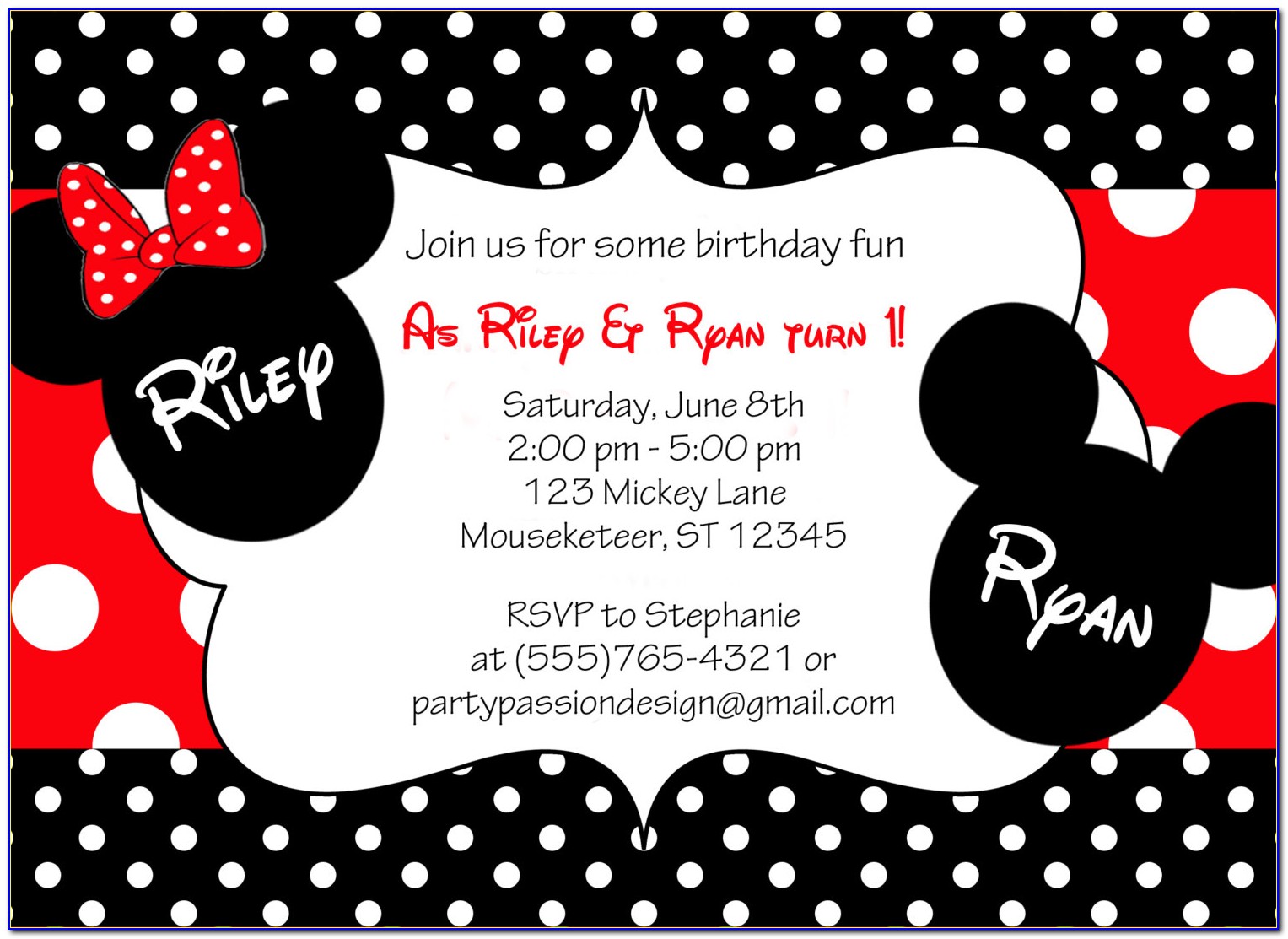 Mickey And Minnie Wedding Invitations