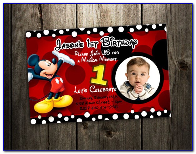 Mickey Birthday Invitation Card