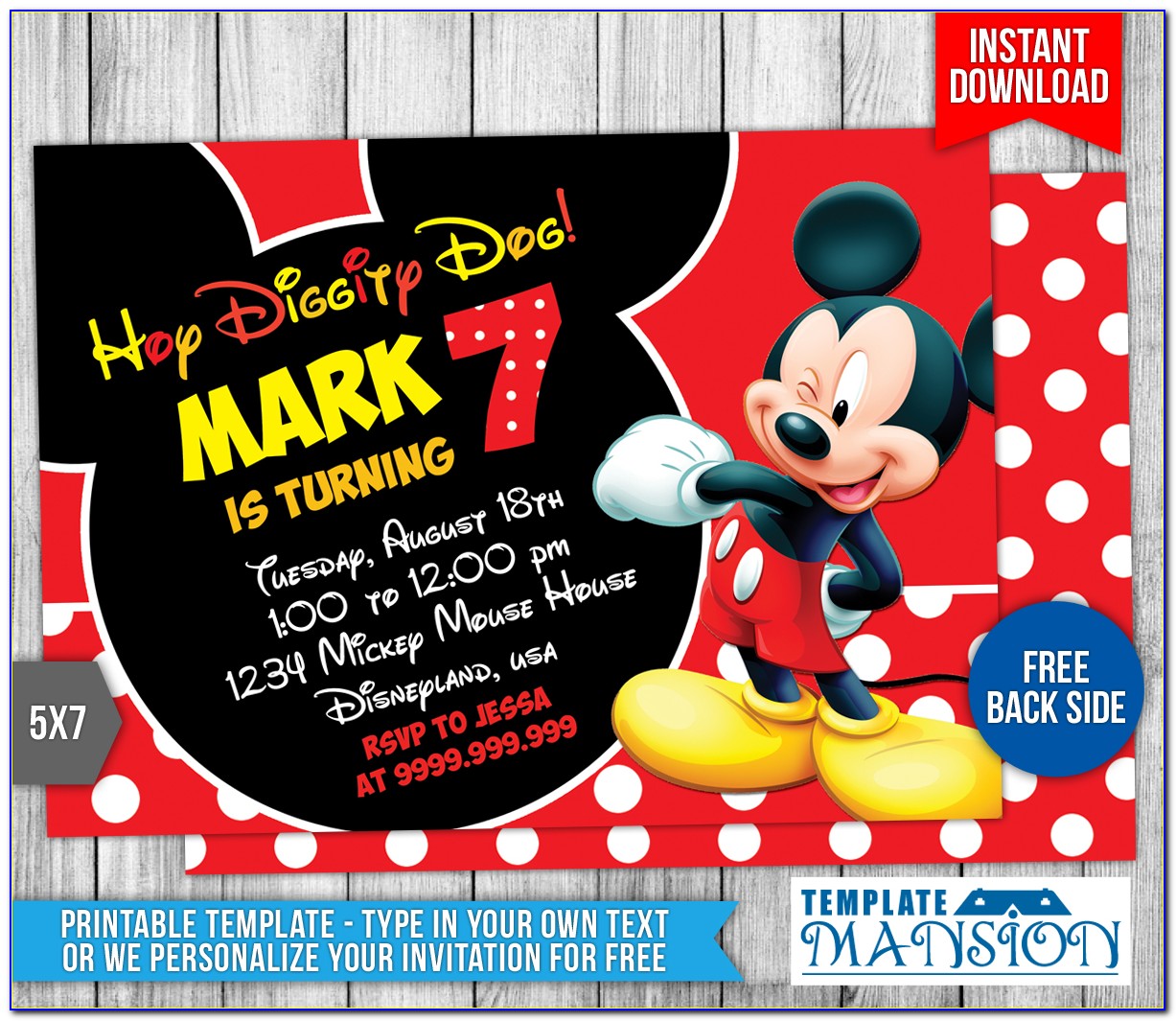 Mickey Mouse 1st Birthday Invitation Wording