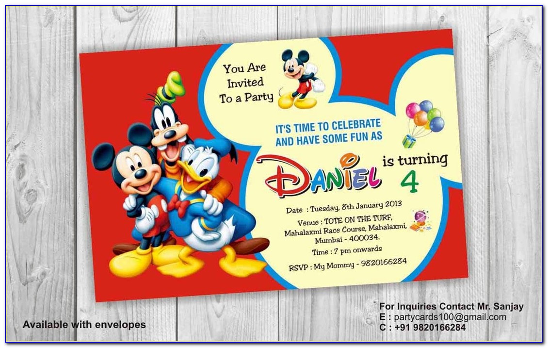 Mickey Mouse Birthday Invitations Walmart