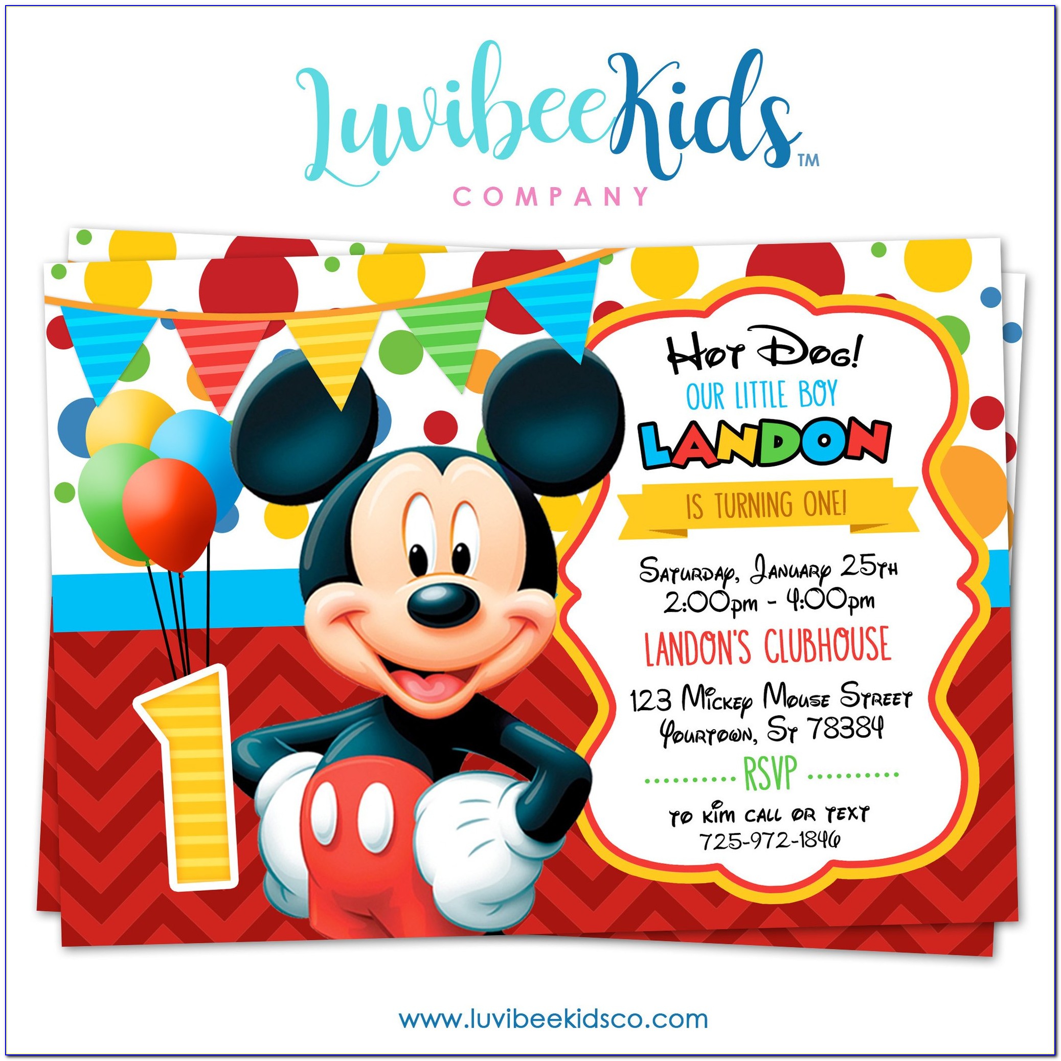 Mickey Mouse Clubhouse Custom Invitations