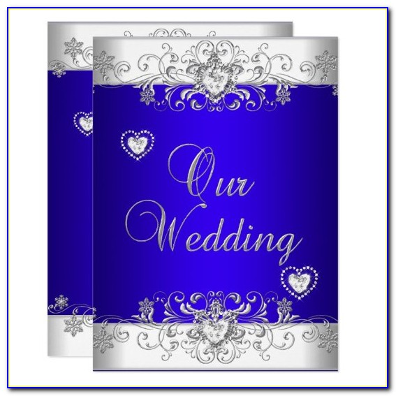 Midnight Blue And Silver Wedding Invitations