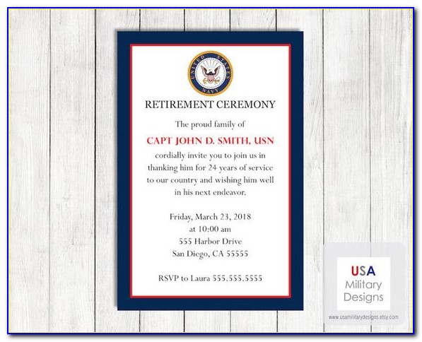 Military Retirement Electronic Invitations
