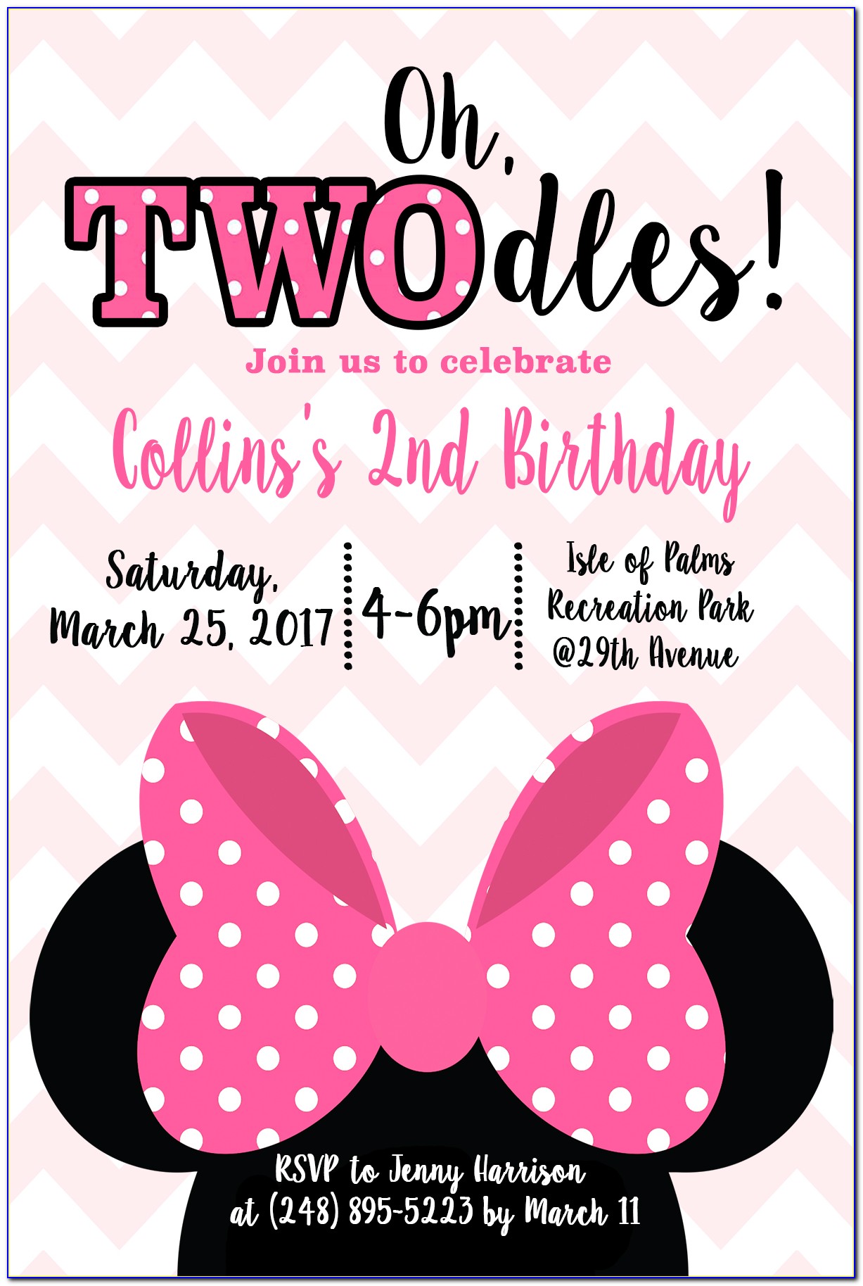 Minnie Mouse Birthday Invitations Template