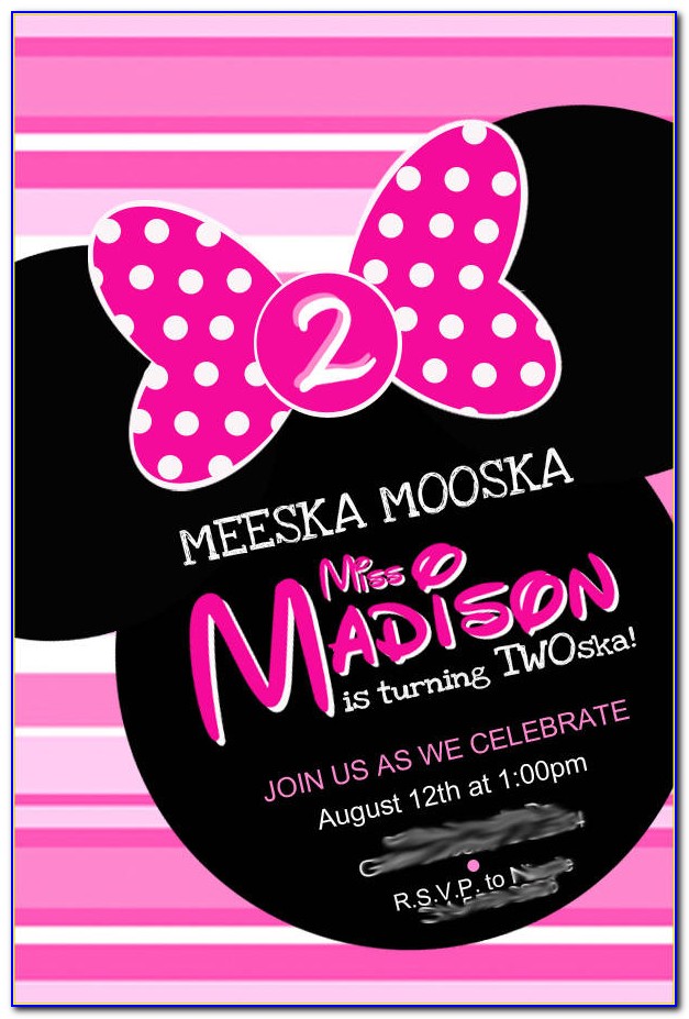 Minnie Mouse Personalized Birthday Invitations