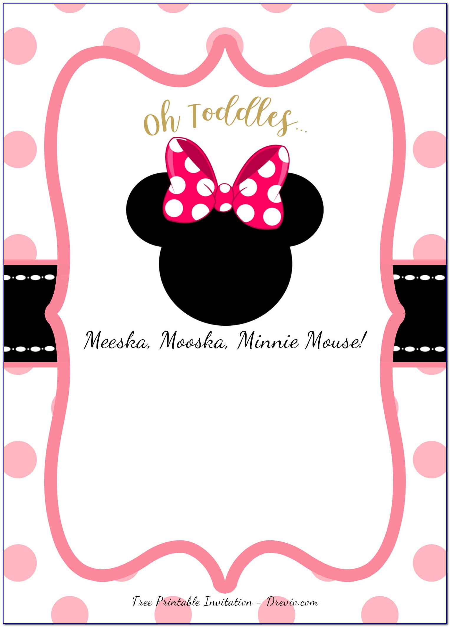 Minnie Mouse Template Invitations
