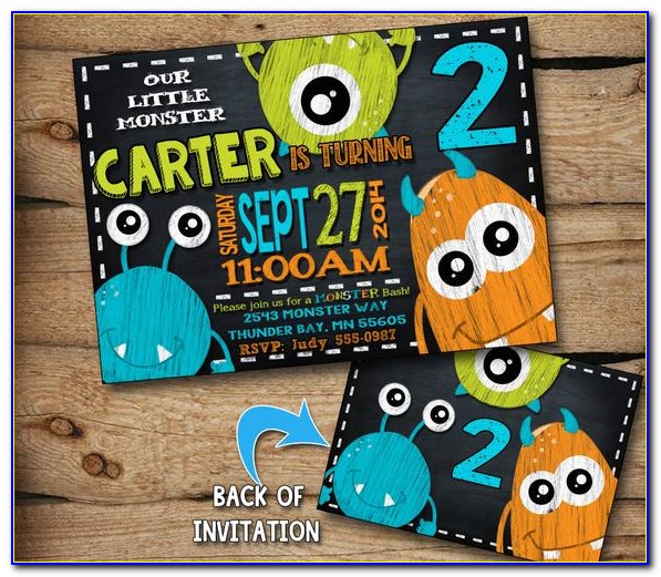 Monster 1st Birthday Invitations