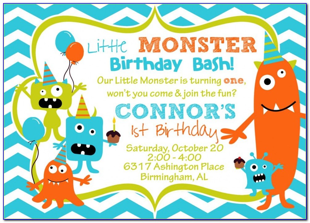 Monster Birthday Invitations Walmart