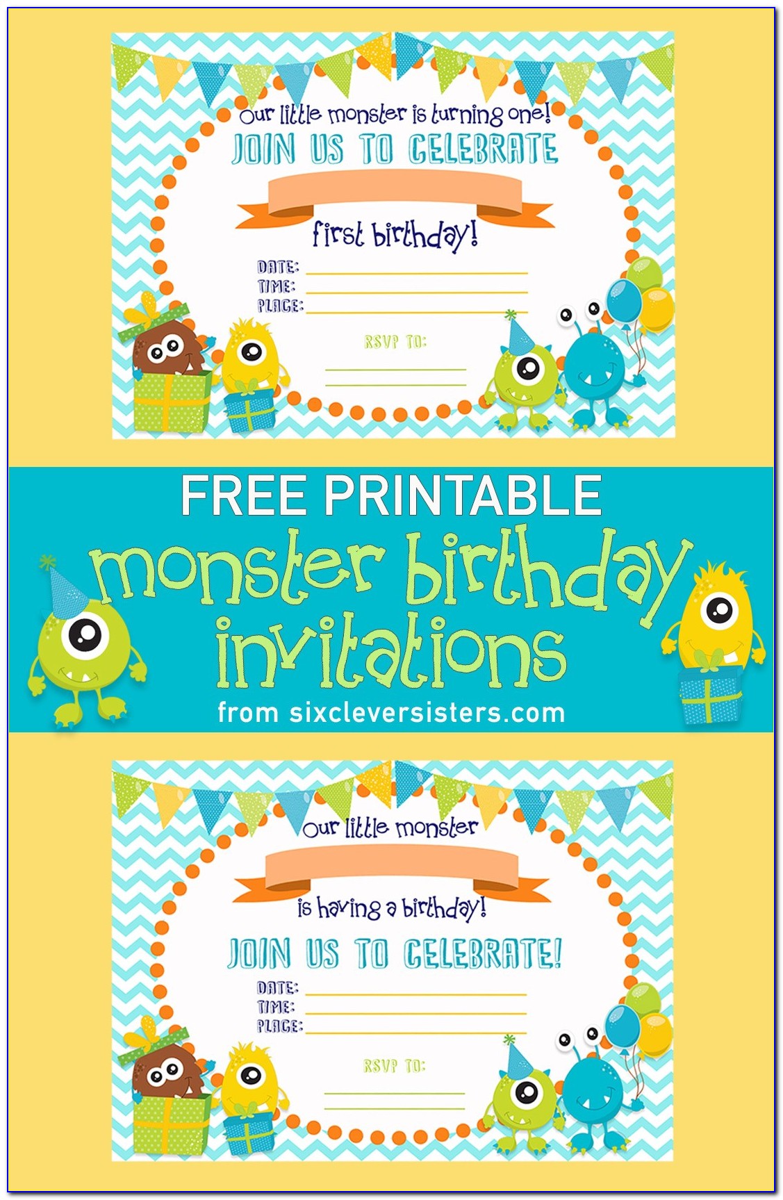 Monster Jam Birthday Invitations