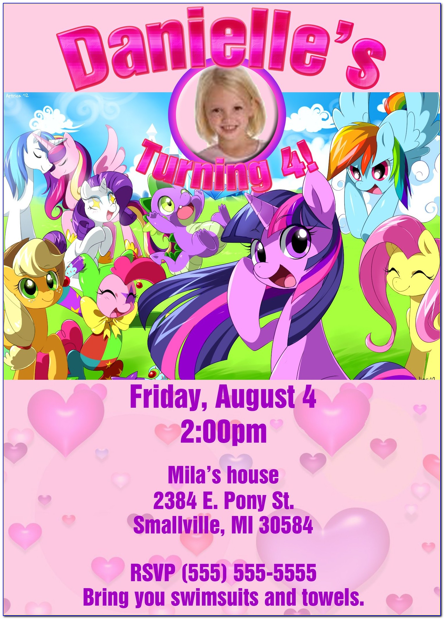 My Little Pony Birthday Invitations Free Printable