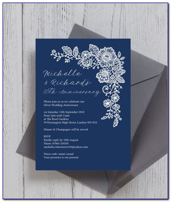 Navy Blue And Silver Wedding Invitations Canada