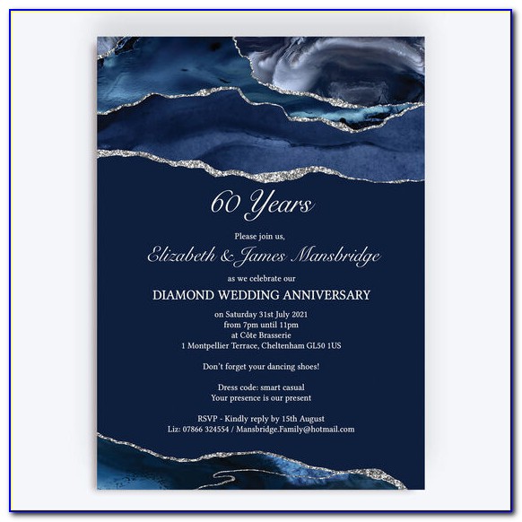 Navy Blue Birthday Invitations