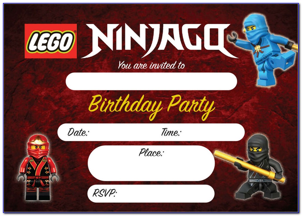 Ninjago Birthday Party Invitations