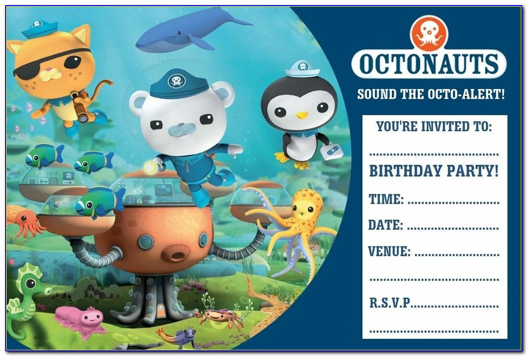 Octonauts 1st Birthday Invitations