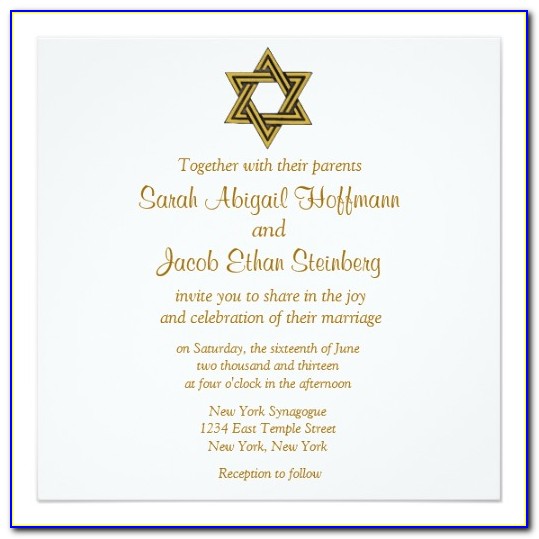 Orthodox Jewish Wedding Invitation Wording