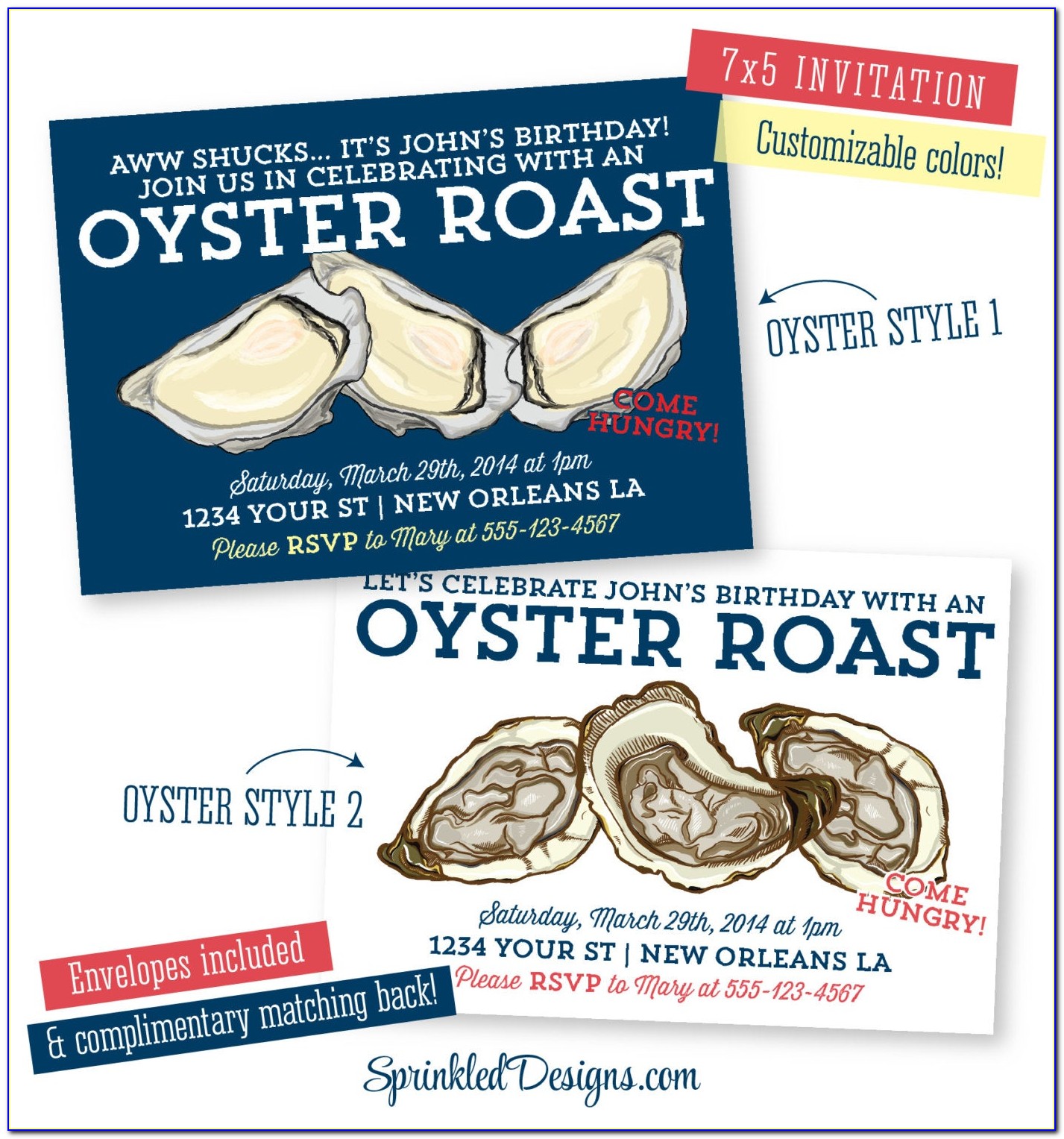 Oyster Roast Birthday Invitations