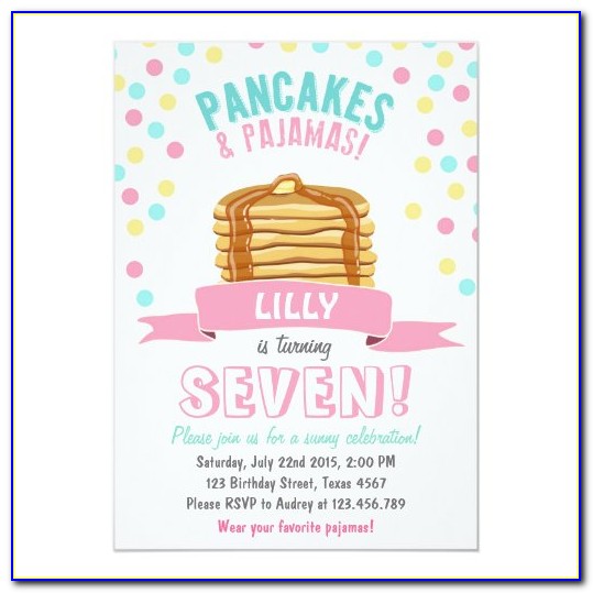 Pancakes And Pajamas Birthday Invitation Template