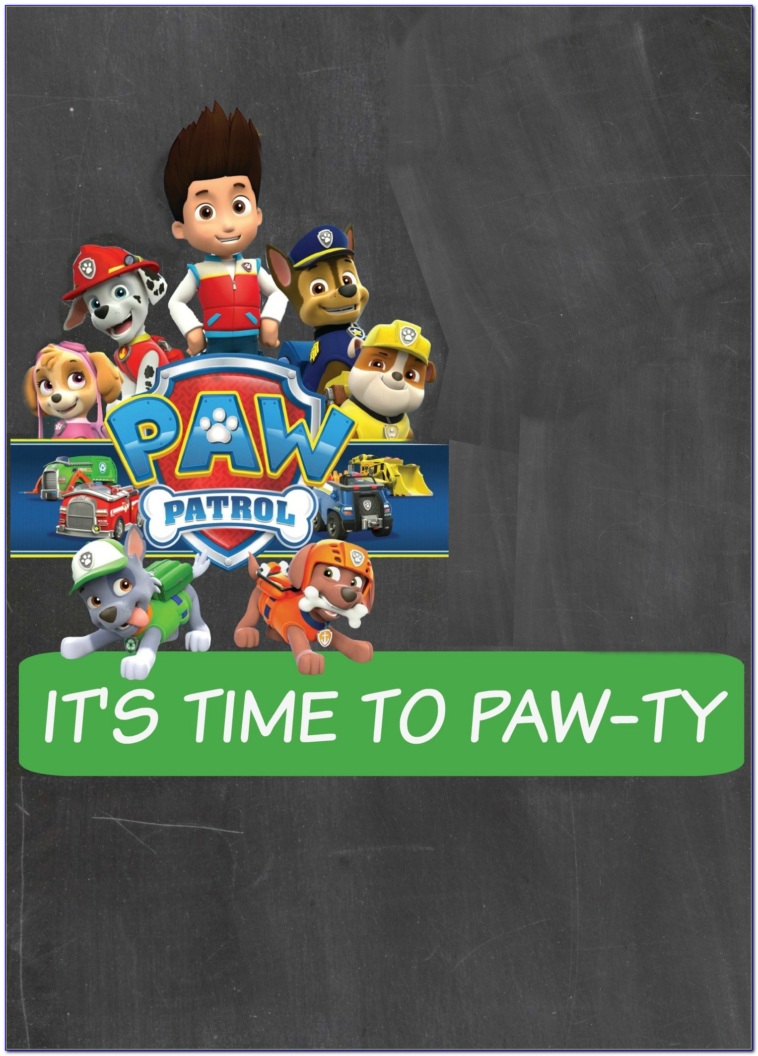 Paw Patrol Birthday Invitation Card