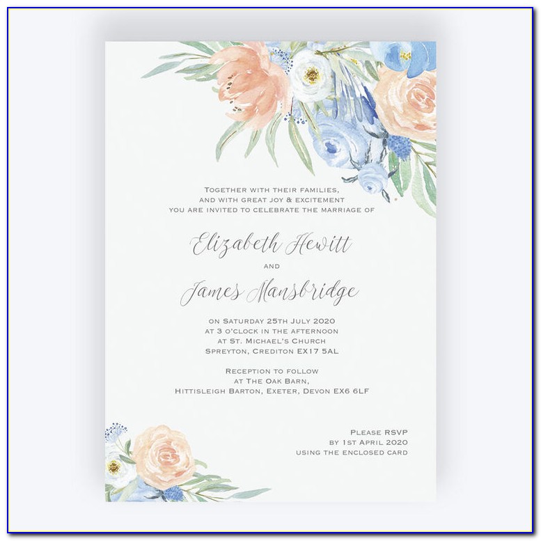 Peach Color Wedding Invitation