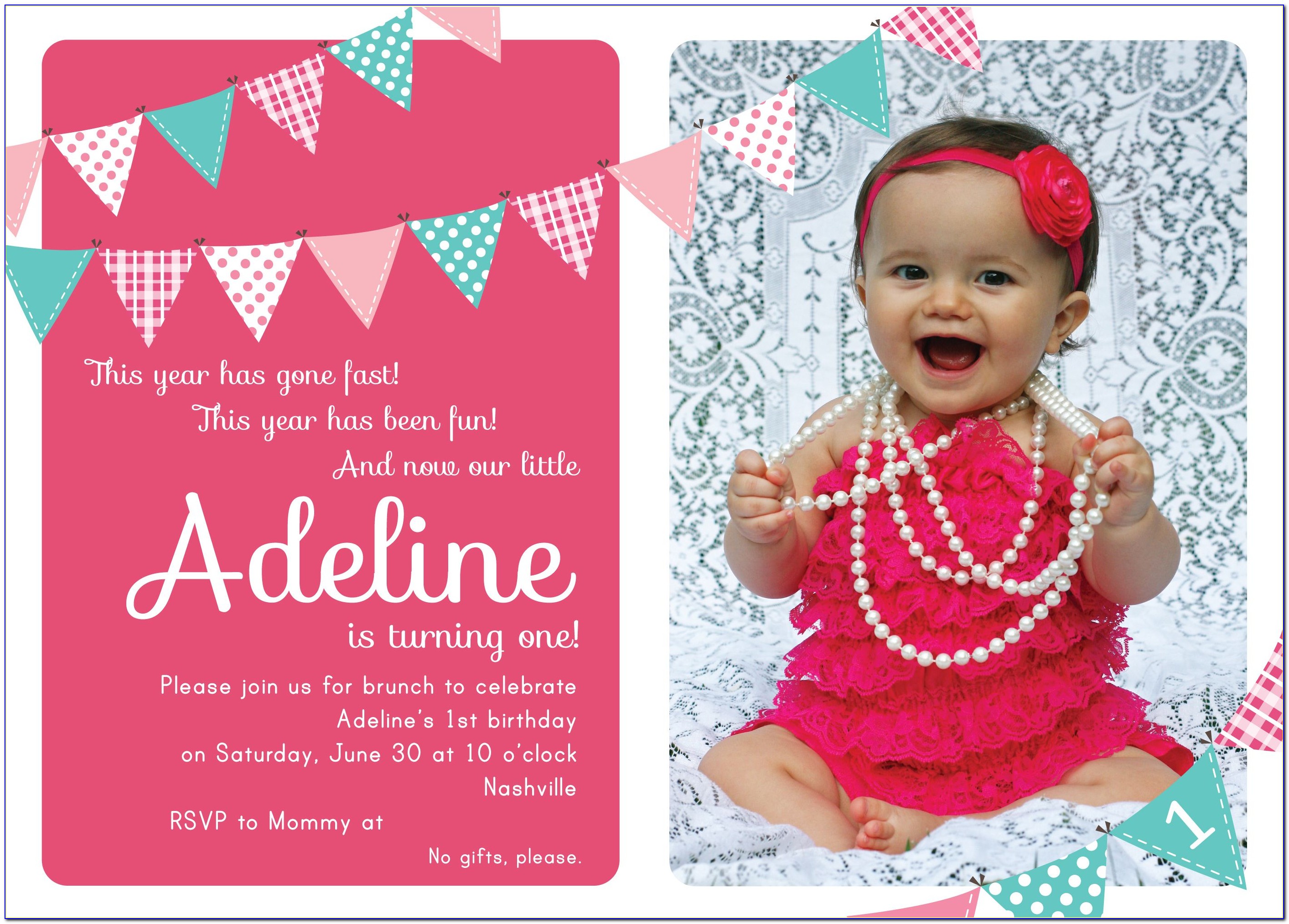 Personalised First Birthday Party Invitations