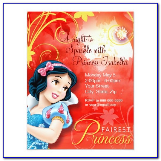 Personalized Snow White Birthday Invitations