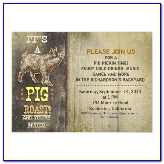 Pig Roast Invite Wording