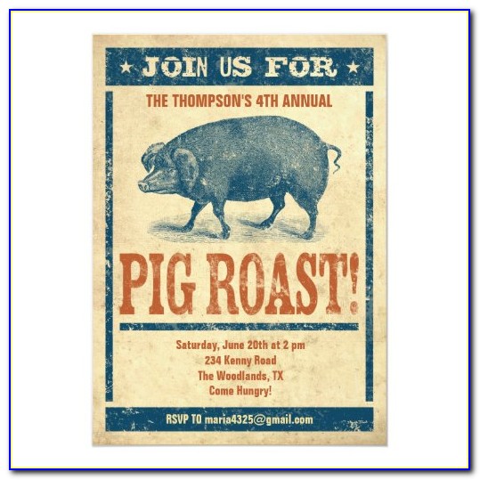 Pig Roast Party Invitations