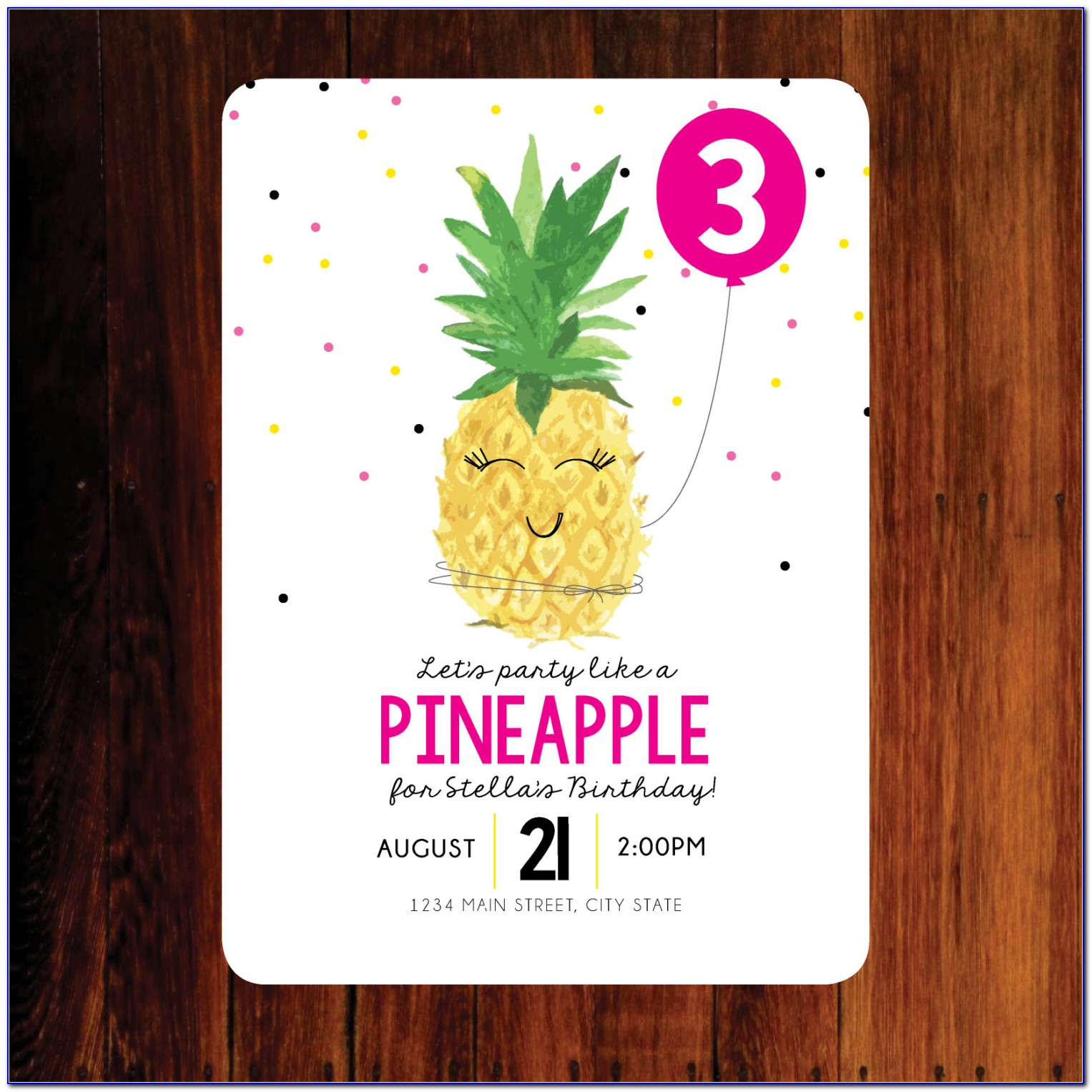 Pineapple Birthday Invitations Free