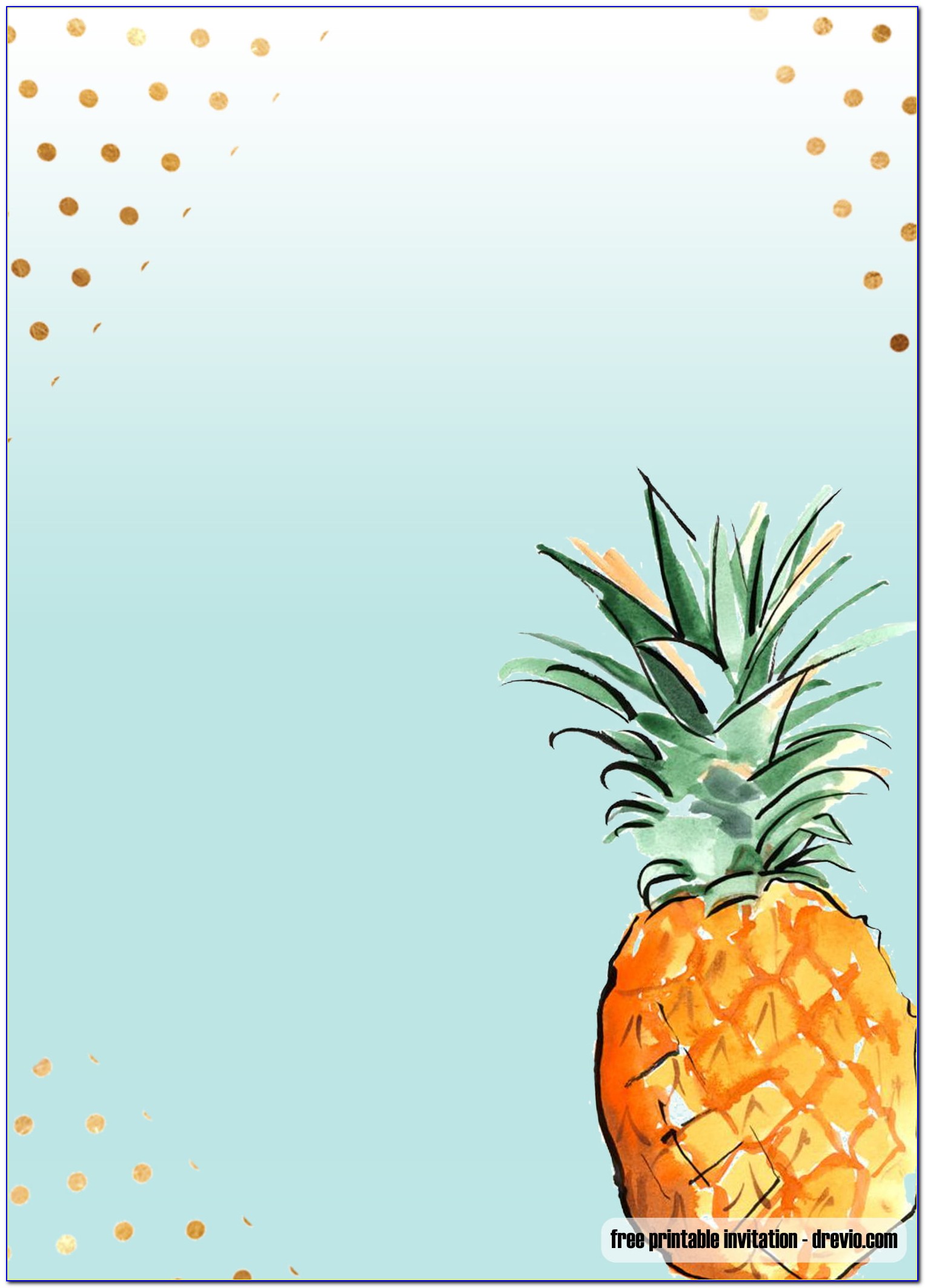 Pineapple First Birthday Invitations