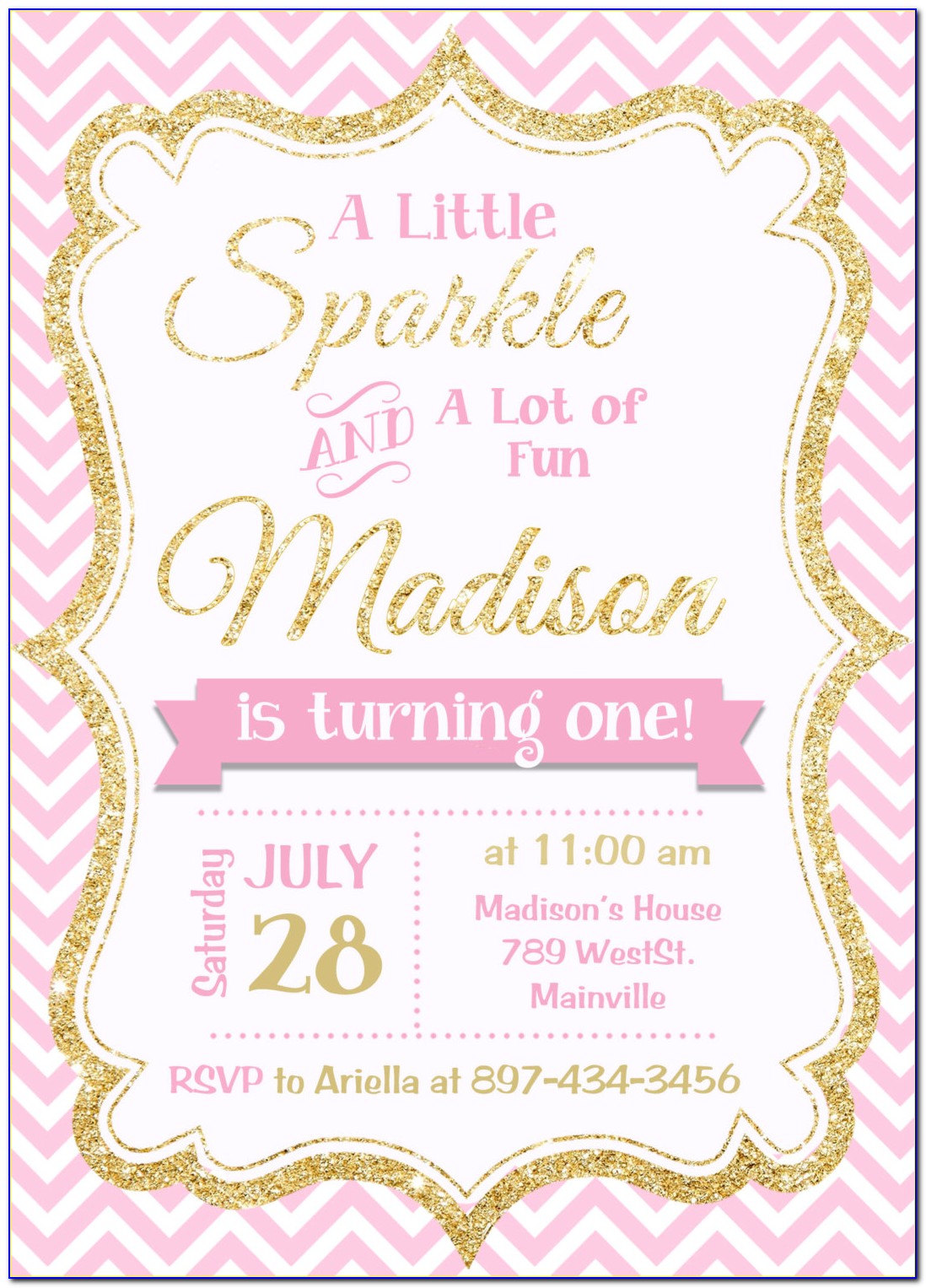 Pink And Gold Invitations Sweet 16