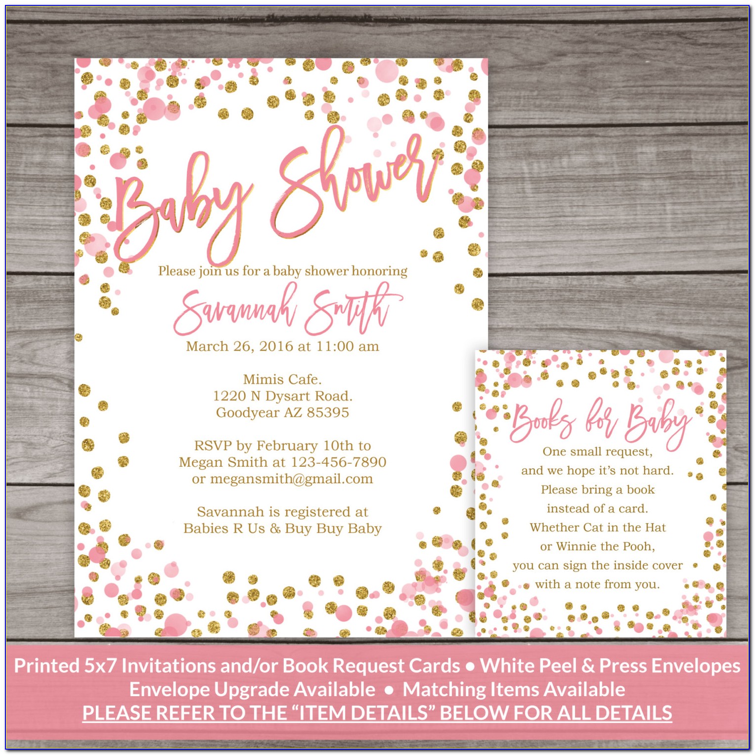 Pink And Gold Invite Flowers