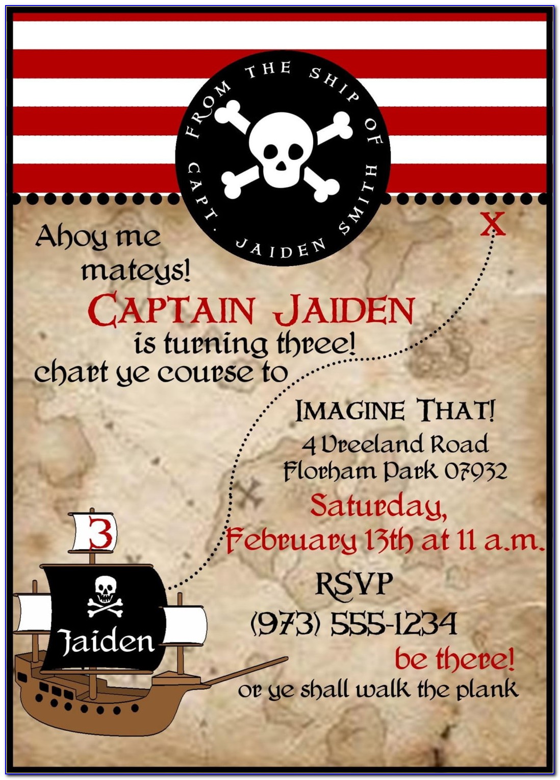 Pirate Birthday Invitations Free Printable