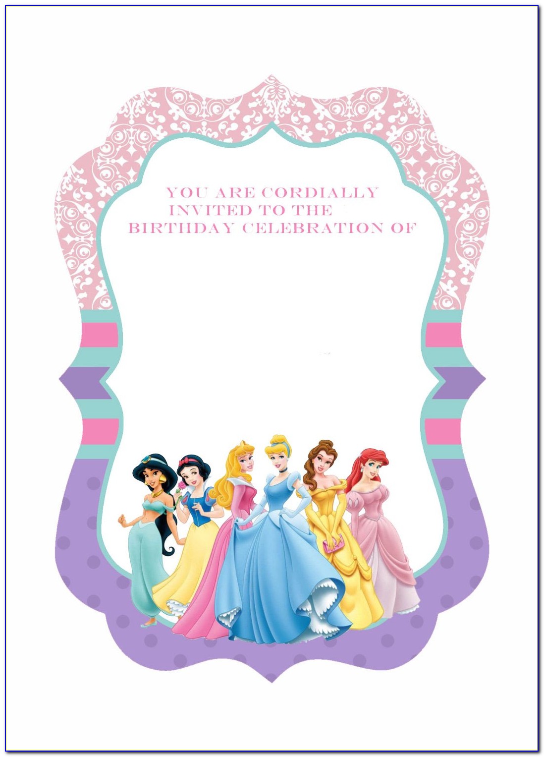 Princess Jasmine Invitation Template