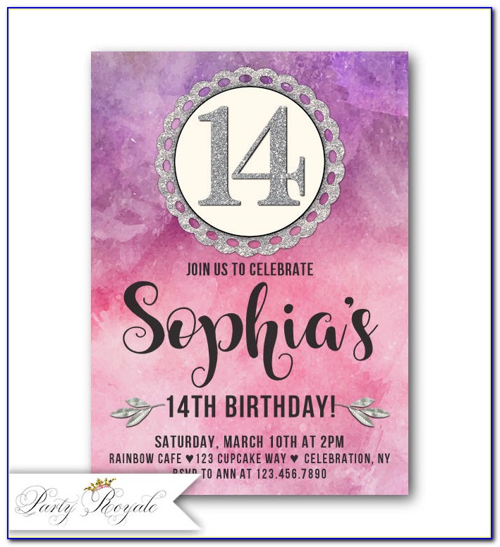 Printable 14th Birthday Invitations
